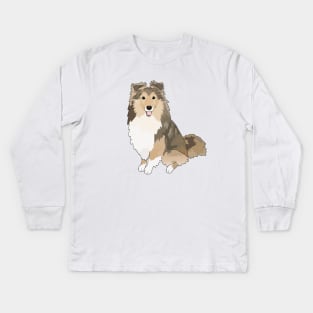 Sheltie Dog Kids Long Sleeve T-Shirt